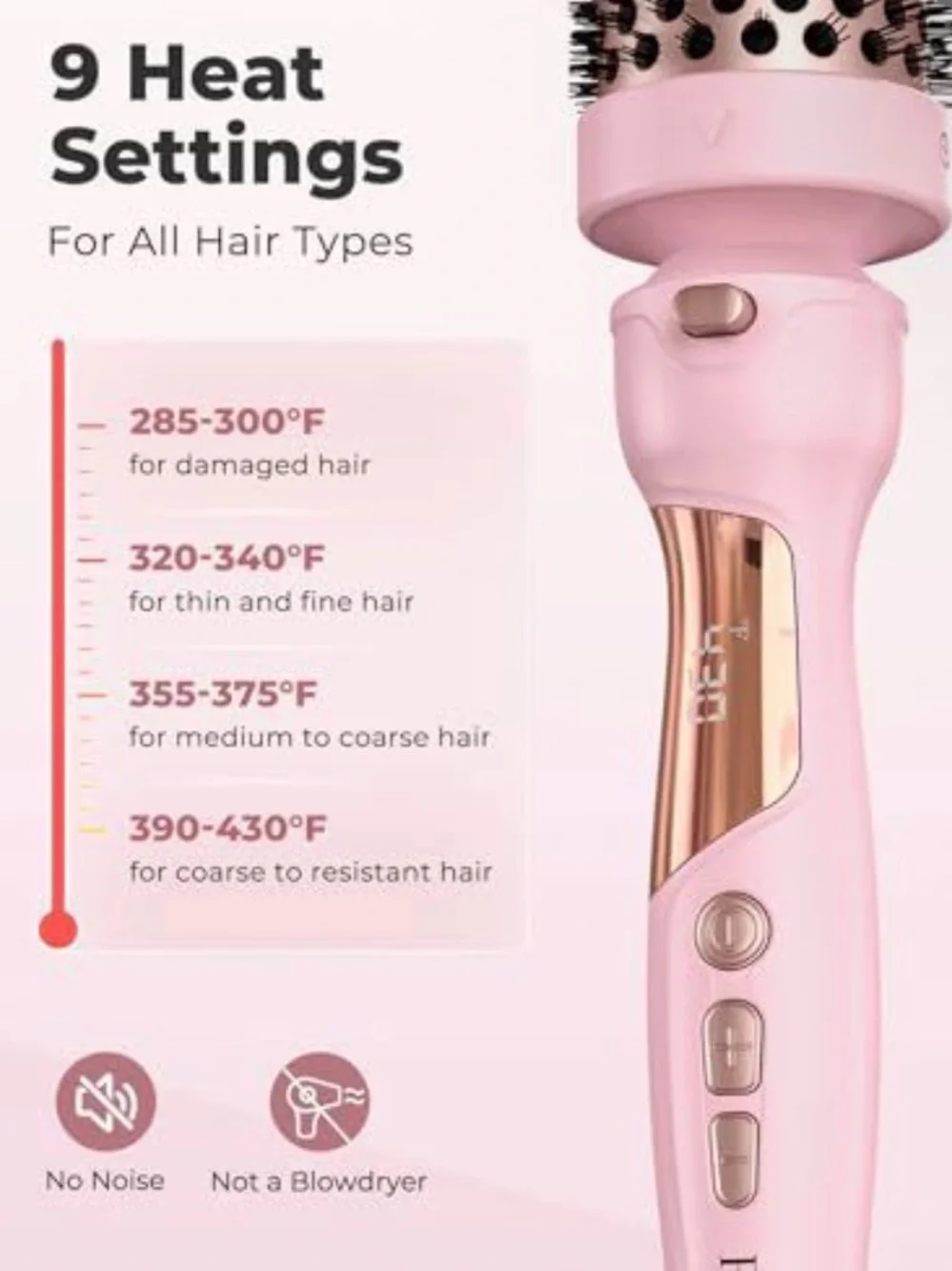 Pink 3‑Barrel Hot Air Styling Brush Set —